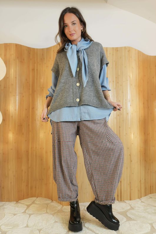 Etta Slouch Knit Layering Tank Dark Grey Marl /5 